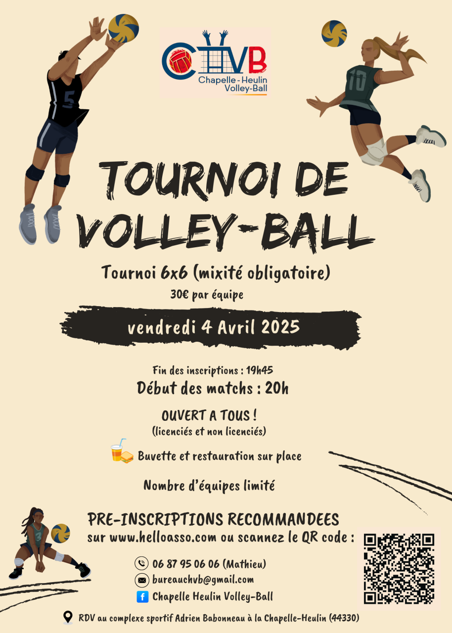 Tournoi de volley ball CHVB   4 avril 2025